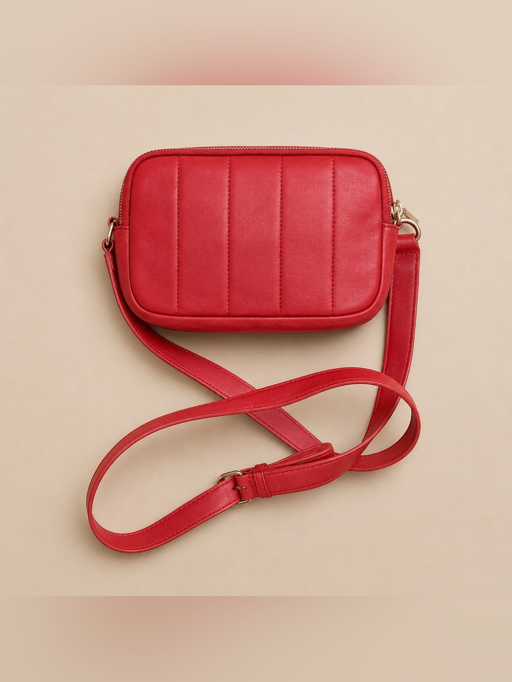 Talbots Quilted Leather Double Zipper Crossbody Camera Bag | Like New